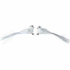 KAEMINGK Lot de 2 oiseaux du Paradis (H4,5 cm) Blanc Clearance