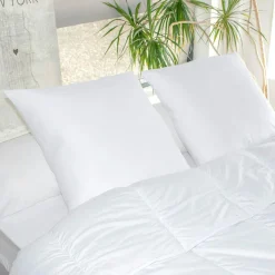 EMINZA Lot de 2 oreillers carrés moelleux (60 x 60 cm) Respirants Blanc Hot