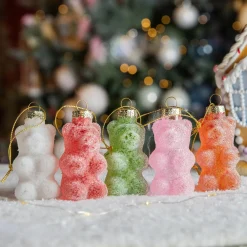 KAEMINGK Lot de 5 Oursons en verre (H8 cm) Bonbons Gourmandise Multicolore Online
