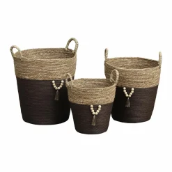 TENDANCE Lot de 3 paniers à linge (H45 cm) Jya Taupe Clearance