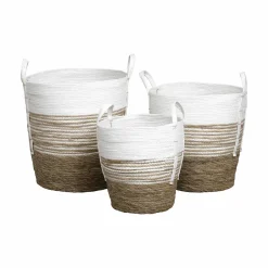 TENDANCE Lot de 3 paniers à linge (H47 cm) Seo Blanc Online