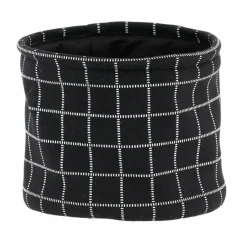 TENDANCE Lot de 3 paniers de rangement (H17 cm) Carreaux Noir Discount
