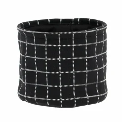 TENDANCE Lot de 3 paniers de rangement (H17 cm) Carreaux Noir Discount