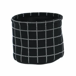 TENDANCE Lot de 3 paniers de rangement (H17 cm) Carreaux Noir Discount