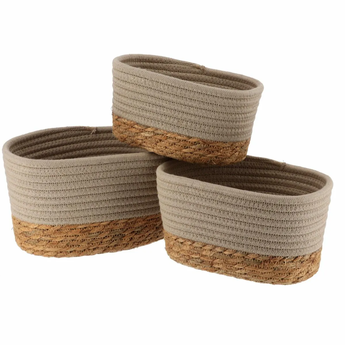 TENDANCE Lot de 3 paniers de rangement (H13 cm) Timeless Taupe Sale