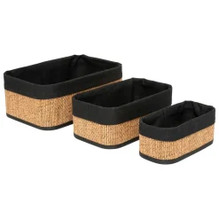 5 Five Simply Smart Lot de 3 paniers de rangement bambou (H12 cm) Stremy Beige Sale