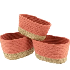 TENDANCE Lot de 3 paniers de rangement (H13 cm) Timeless Terracotta New