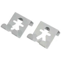 TENDANCE Lot de 2 patères à suspendre métal (H4,8 cm) Bonhommes Blanc