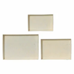 #N/A Lot de 3 plateaux décoratifs (34 x 24 cm) Fleurs d'Ésmée Crème Beige Online