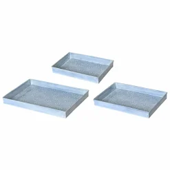 #N/A Lot de 3 plateaux décoratifs (34 x 24 cm) Fleurs d'Ésmée Bleu