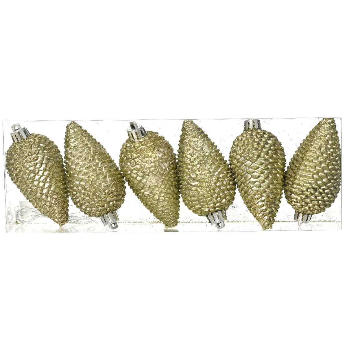 KAEMINGK Lot de 6 pommes de pin à suspendre (H8 cm) Alpine Thé Vert Discount