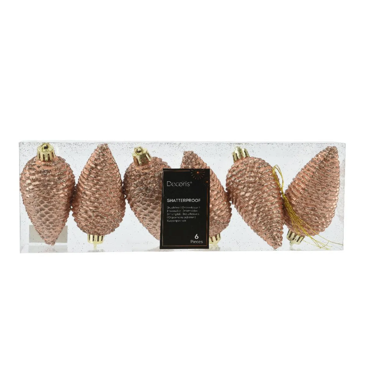 KAEMINGK Lot de 6 pommes de pin à suspendre (H8 cm) Alpine Pêche New