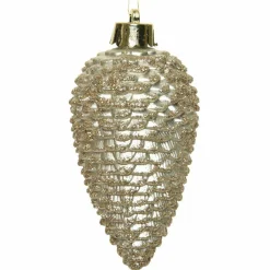 KAEMINGK Lot de 6 pommes de pin à suspendre (H8 cm) Alpine Perle Discount