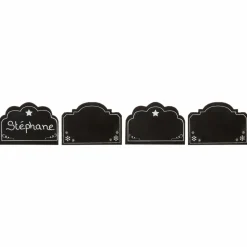 Feeric Lights & Christmas Lot de 4 porte-nom ou menu ardoise Noir Best