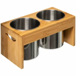 5 Five Simply Smart Lot de 2 pots à ustensiles Siao Inox et bambou Naturel New