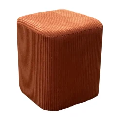 EMINZA Lot de 2 poufs en velours (H38 cm) Shan Terracotta Clearance