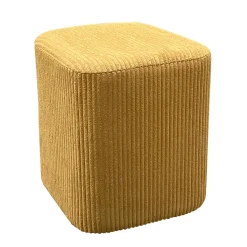 EMINZA Lot de 2 poufs en velours (H38 cm) Shan Jaune moutarde Clearance