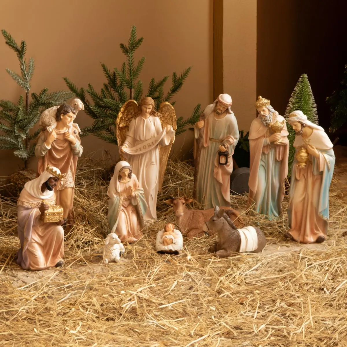 KAEMINGK Lot de 11 santons (Hauteur 30 cm) de Jeanne Multicolore Discount