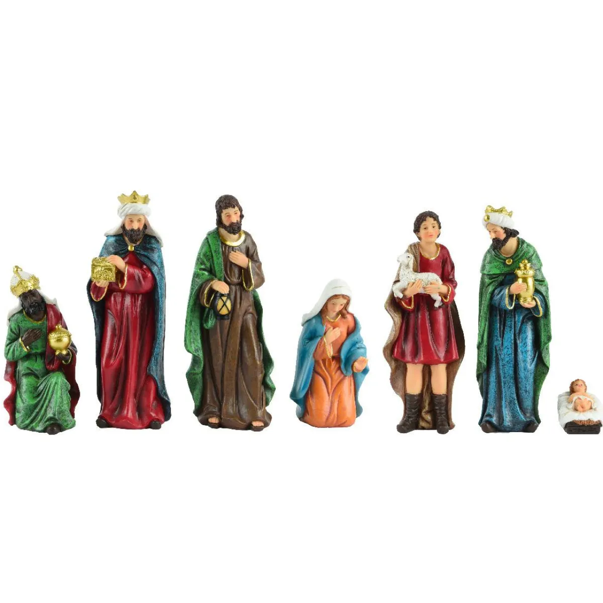 KAEMINGK Lot de 7 santons (Hauteur 25 cm) d'Achille Multicolore Best