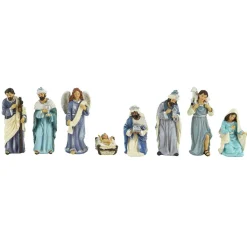 KAEMINGK Lot de 8 santons (Hauteur 15 cm) de Clémence Bleu Discount