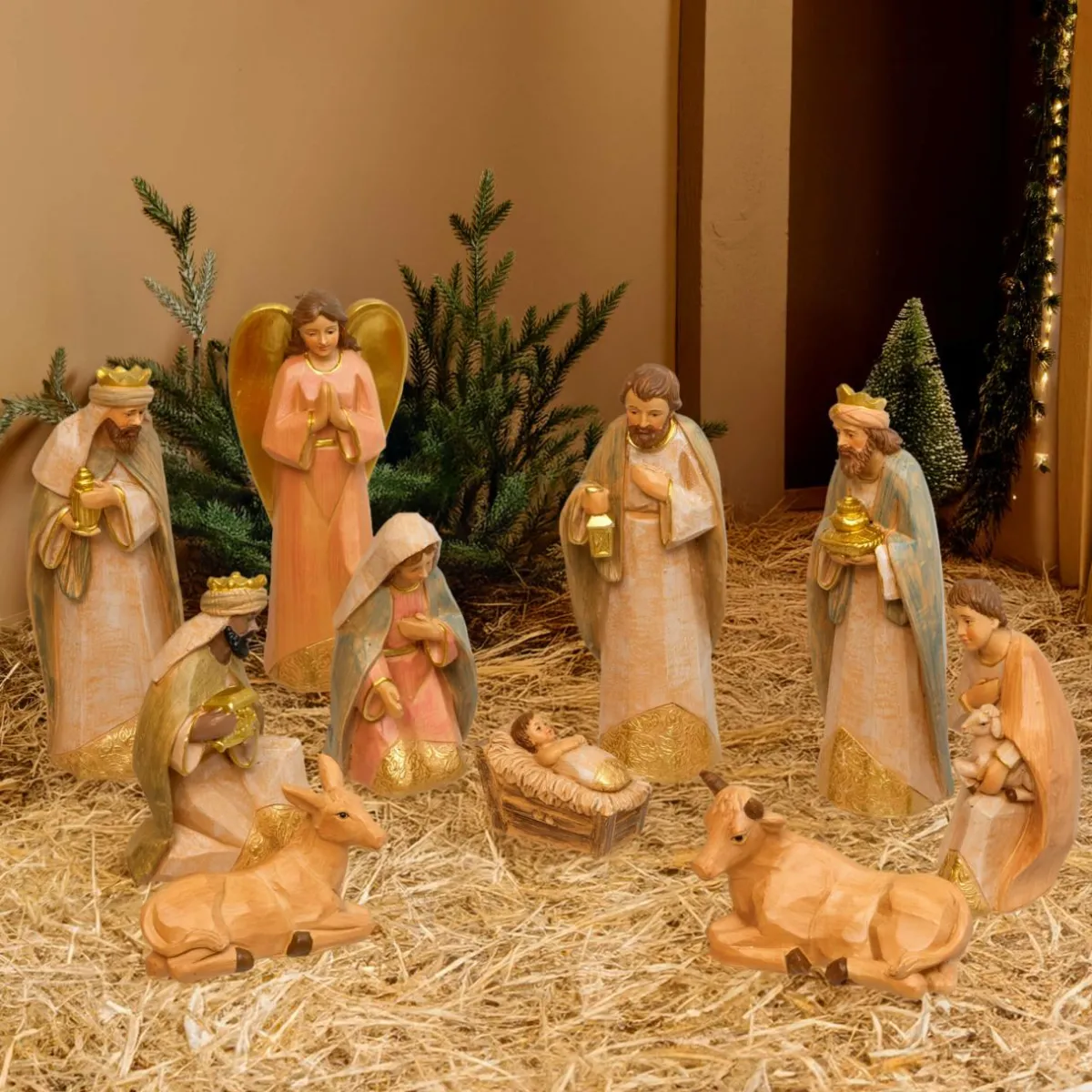 JJA Lot de 10 santons (Hauteur 15 cm) De Tilana Or Discount