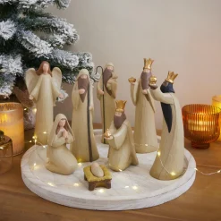 KAEMINGK Lot de 8 santons (Hauteur 20 cm) de Juliette Beige Sale