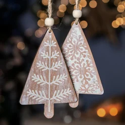 KAEMINGK Lot de 2 sapins à suspendre (H11 cm) Moïna Rose Hot