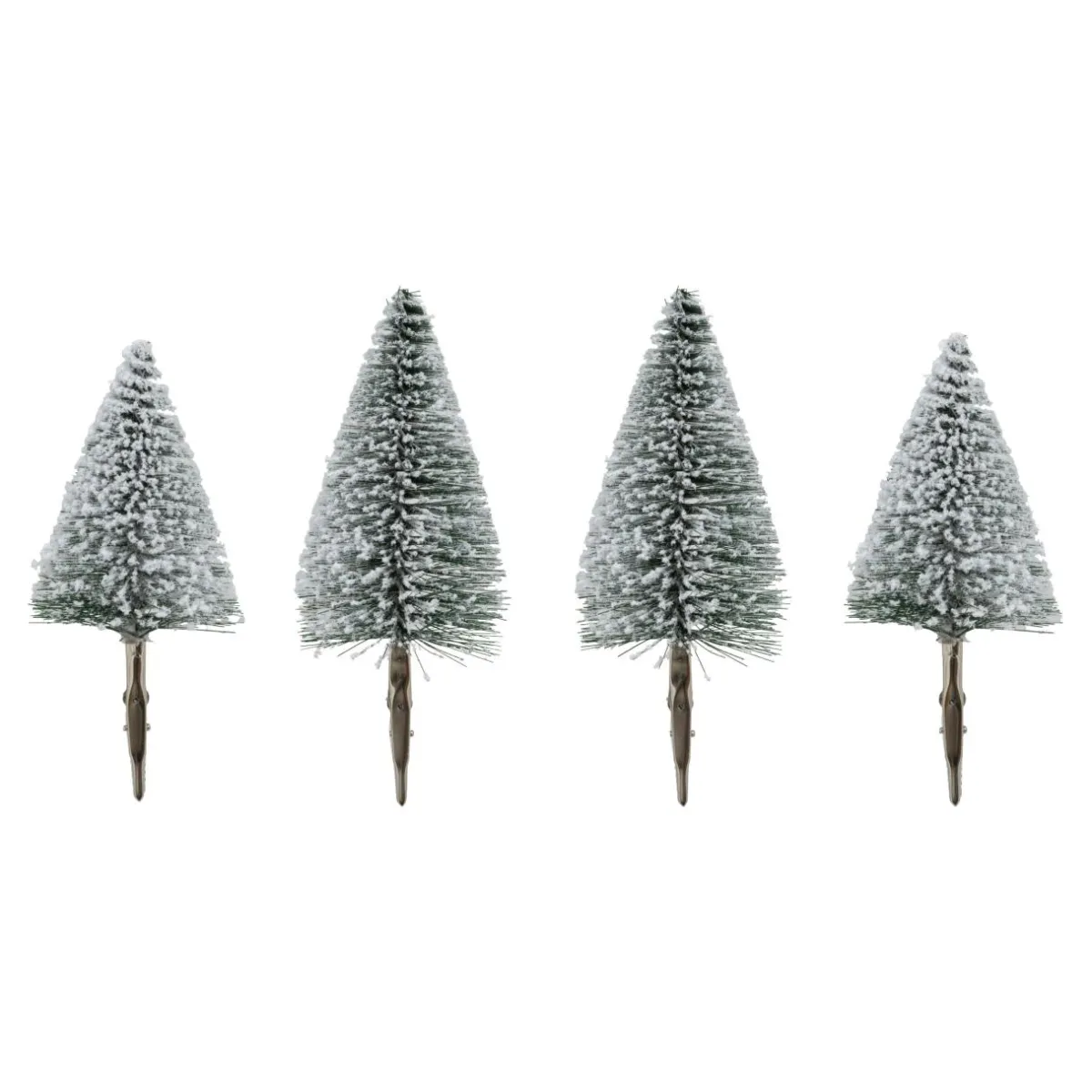FEERIC LIGHTS Lot de 4 sapins sur pince (H16-H13 cm) Forêt enchantée enneigé Vert Sale