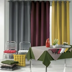 DOUCEUR D'INTERIEUR Lot de 3 serviettes (40 x 40 cm) Essentiel Bordeaux