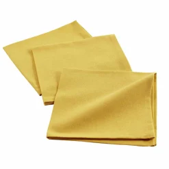 DOUCEUR D'INTERIEUR Lot de 3 serviettes coton (40 x 40 cm) Initia Jaune Clearance