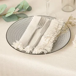 ATMOSPHERA Lot de 2 serviettes coton (40 x 40 cm) Maha hes Blanc Hot