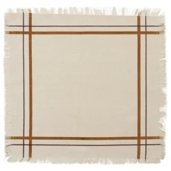 ATMOSPHERA Lot de 2 serviettes coton (40 x 40 cm) Ray Beige Best