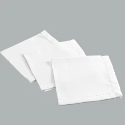 DOUCEUR D'INTERIEUR Lot de 3 serviettes coton (40 x 40 cm) Charline Blanc New