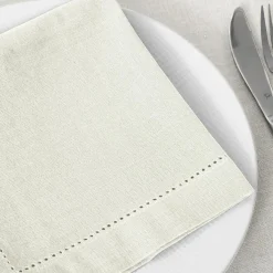 ATMOSPHERA Lot de 4 serviettes coton (40 x 40 cm) Chambray Ecru Sale