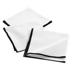 DOUCEUR D'INTERIEUR Lot de 3 serviettes coton recyclé (40 x 40 cm) Mistraline hes Blanc Clearance