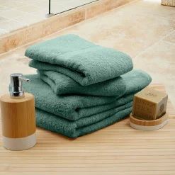 douceur d'intu017drieur Lot de 4 serviettes de toilette coton (70 x 130 cm) Elegance céladon Vert Outlet