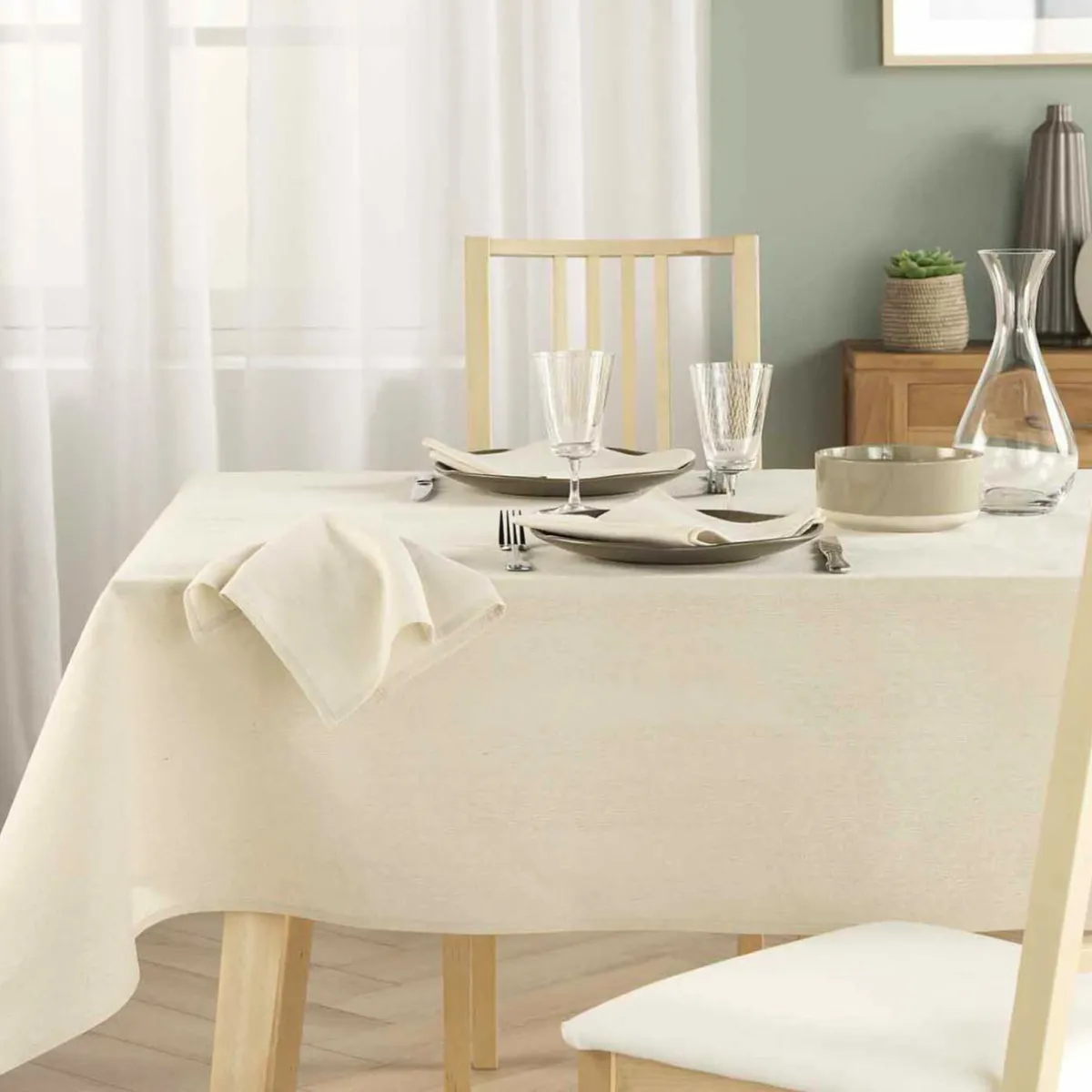 douceur d'intu017drieur Lot de 3 serviettes en coton (40 x 40 cm) Serafine Ecru New