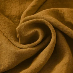 EMINZA Lot de 3 serviettes lin lavé (40 x 40 cm) Louise Caramel Sale