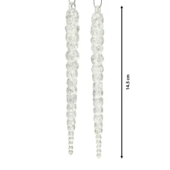 KAEMINGK Lot de 2 stalactites à suspendre (H14 cm) Glace argenté Transparent Hot