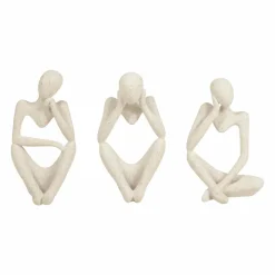 OSTARIA Lot de 3 statues contemporaines (H22 cm) Dolo Blanc Hot