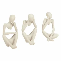 OSTARIA Lot de 3 statues contemporaines (H22 cm) Dolo Blanc Hot