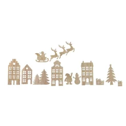 KAEMINGK Lot de 13 stickers de Noël pour fenêtre en bois Réveillon de Noël Naturel Clearance