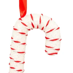 JJA Lot de 10 sucres d'orge (H21 cm) Sucreries festives et Blanc Rouge New