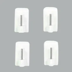 LUANCE Lot de 4 supports adhésifs spécial PVC Blanc