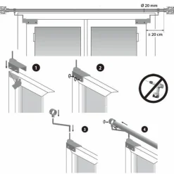 LUANCE Lot de 2 supports Fix'vit (L180 - D20 mm) Noir Sale
