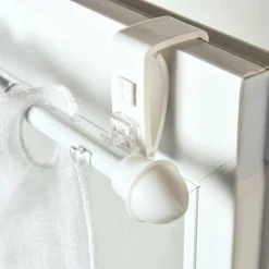 LUANCE Lot de 2 supports tringle Clip Blanc Clearance