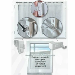 LUANCE Lot de 2 supports tringle Clip Blanc Clearance