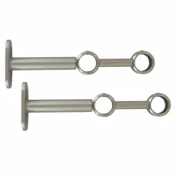 LUANCE Lot de 2 supports tringles doubles extensibles (L150 - L195 / D20 mm) Jim Argent