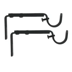 LUANCE Lot de 2 supports tringles extensibles (L110 - L150 / D20 mm) Jim gouttière mat Noir Discount