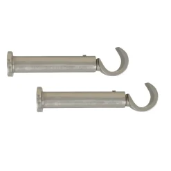 LUANCE Lot de 2 supports tringles (L90 / D20 mm) Jim gouttière mat Argent Hot
